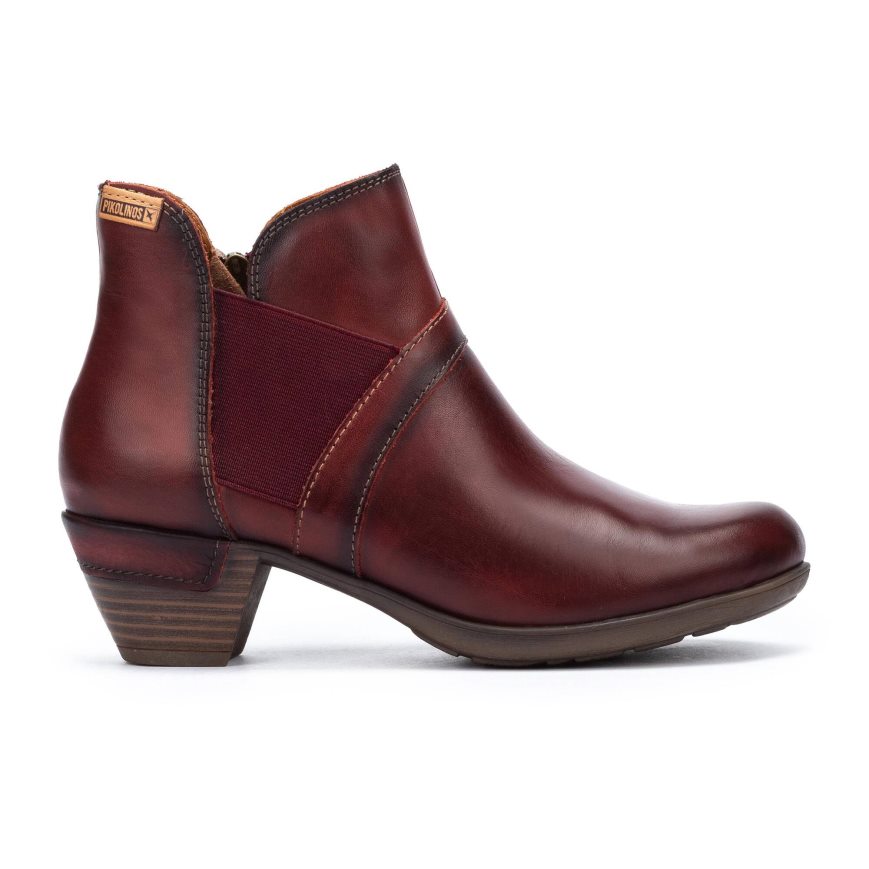 Women\'s Pikolinos ROTTERDAM Ankle Boots Burgundy | NZ A97A285